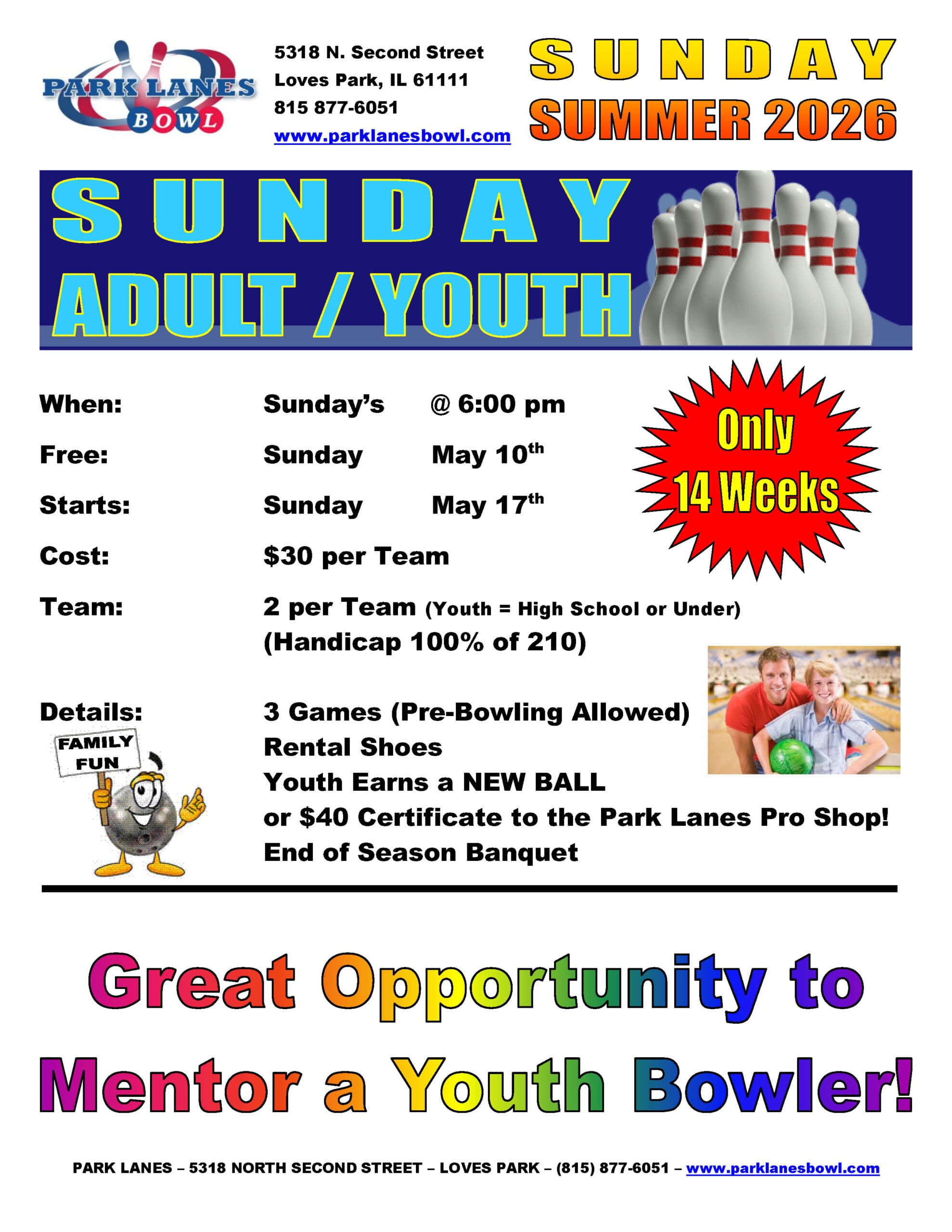 Sunday-Spring 2026 Sun Adult Youth