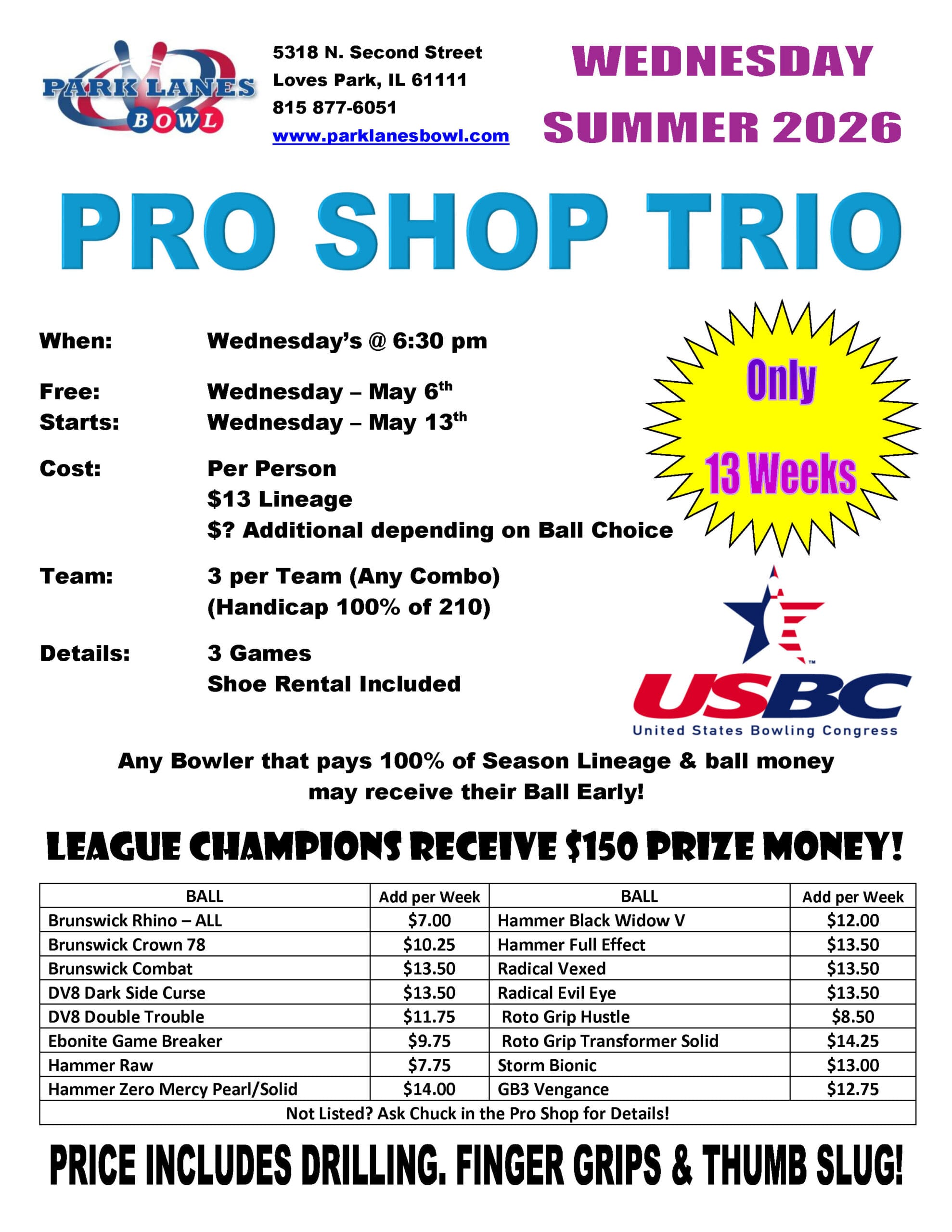 Wed-Spring 2026 Wed Pro Shop Trio